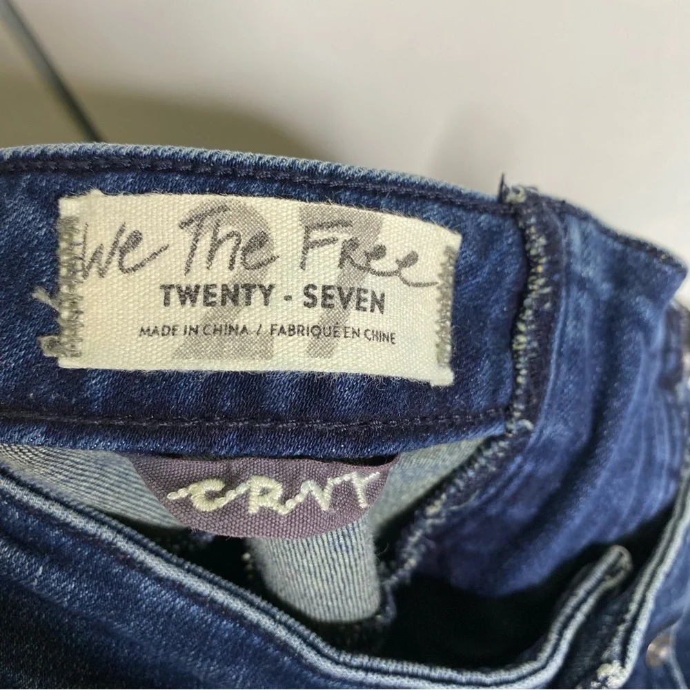 Free People CRVY Ma Cherie lace up Dark Blue High-Waist Flare Jeans